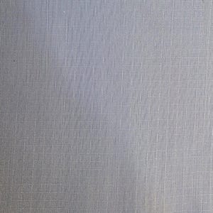 May include: A light gray fabric featuring a distinct grid pattern created by thin, intersecting vertical and horizontal lines. The material has a subtle, uniform texture with a woven appearance, showing a consistent weave throughout the surface.