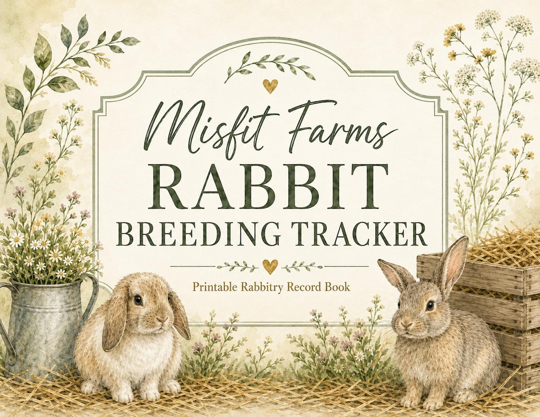 Rabbit Breeding Tracker Printable | Rabbitry Record Book, Litter Log ...