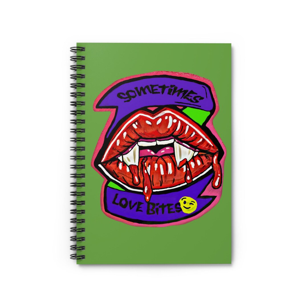 Green Background Neon Gothic Spiral Notebook - Ruled Line, Sometimes ...