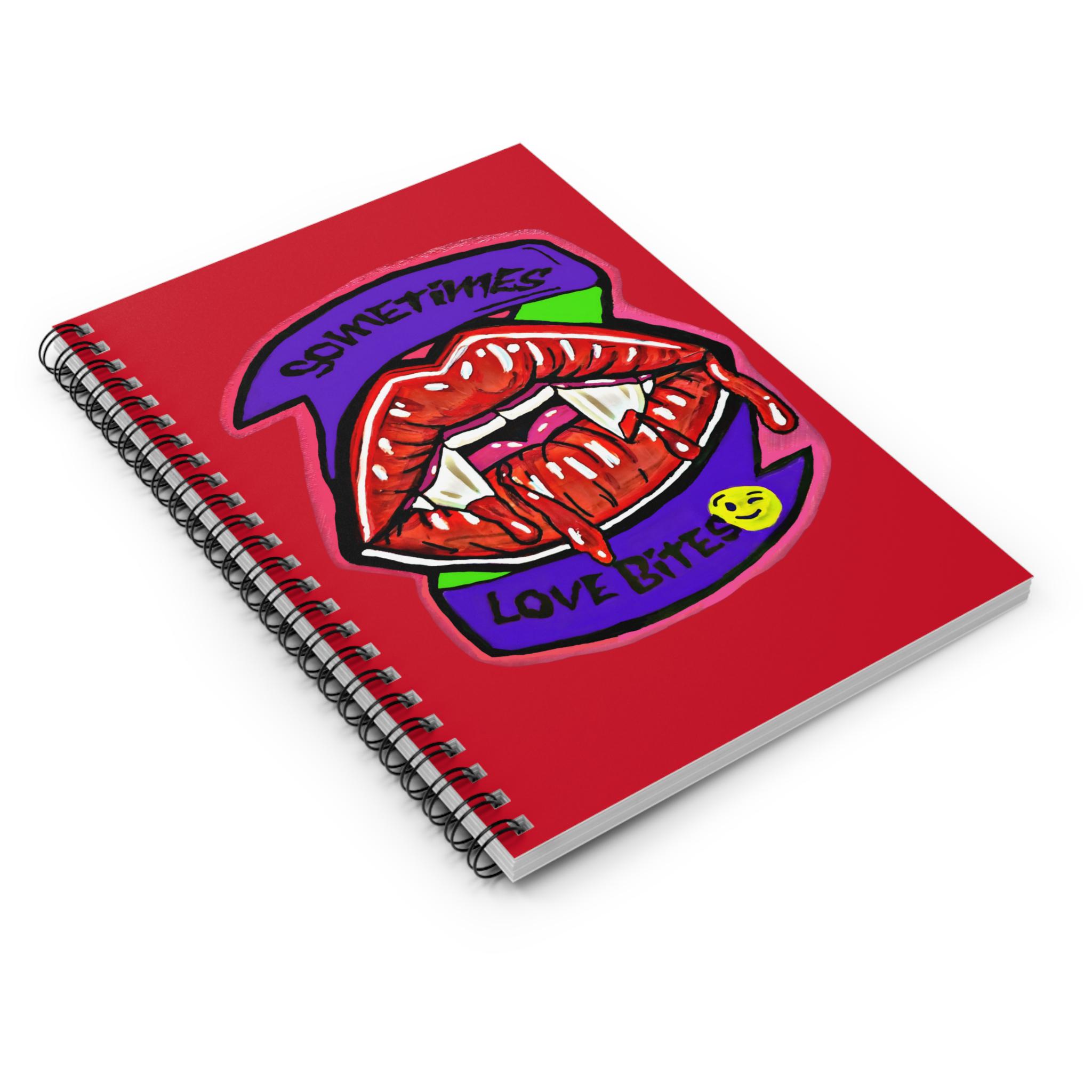 Dark Red Background Neon Gothic Spiral Notebook - Ruled Line, Sometimes ...