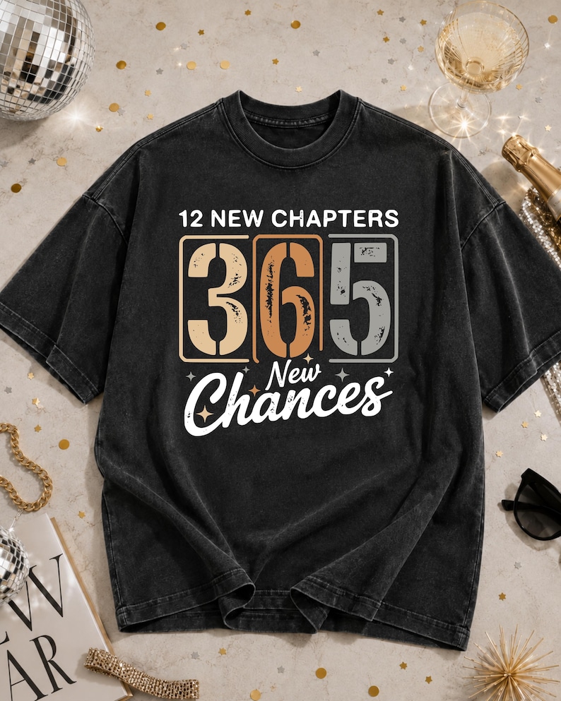 12 New Chapters 365 New Chances PNG SVG | New Year Inspirational Quote Design for Sublimation, T-Shirts, Mugs & Prints image 2