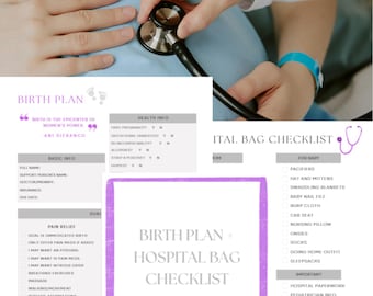 Förlossningsplan, checklista för sjukhusväska, graviditet