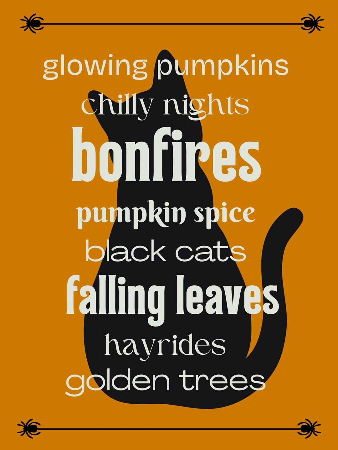 Halloween Black Cat Printable, Digital Halloween Art, Fall Printables