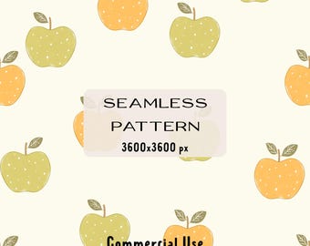 Patrón sin costuras de manzanas, patrón de tela, papel digital para álbumes de recortes, diseño repetible, fondos de pantalla, diseño de otoño, descarga digital