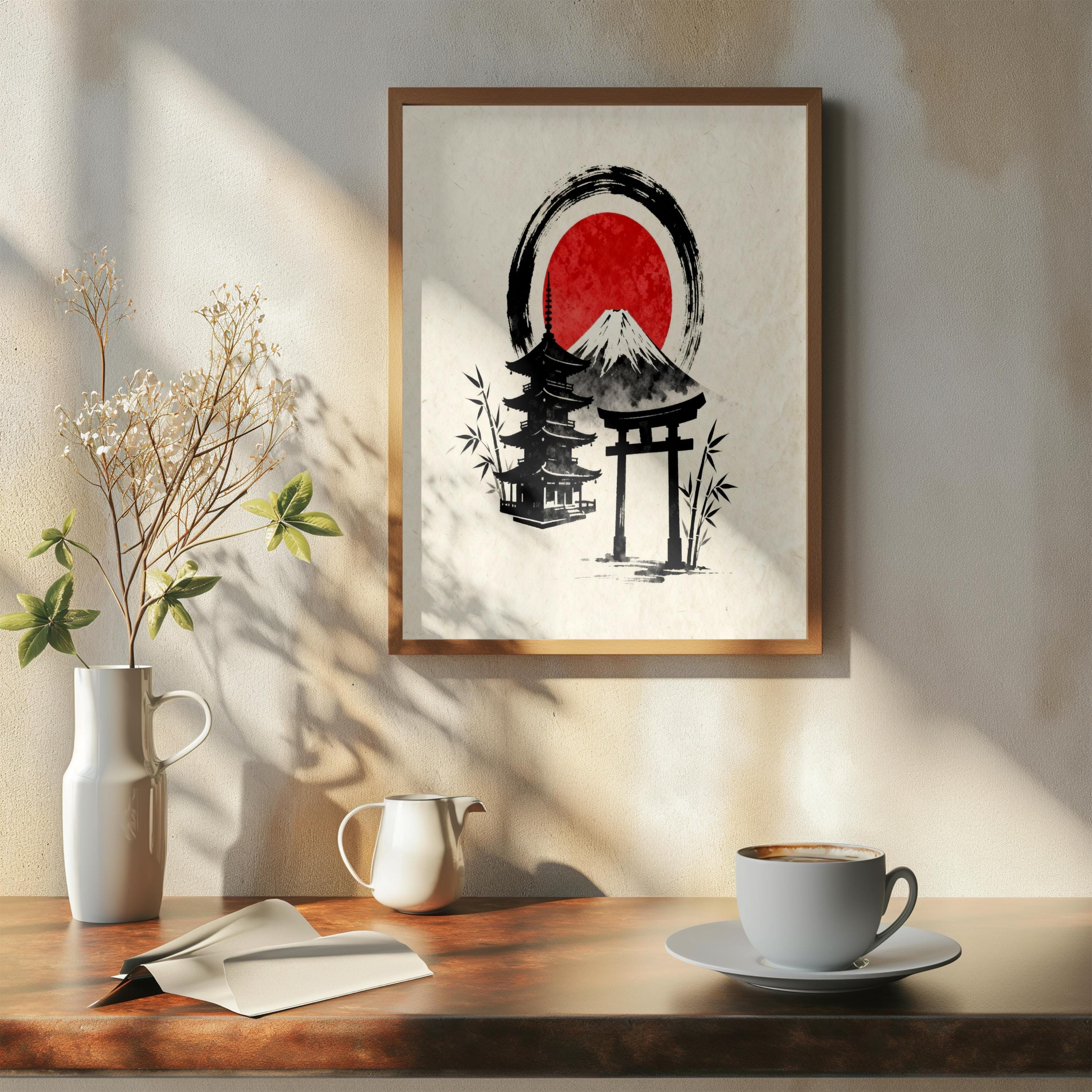 Japanese Enso Circle Printable Wall Art, Zen Spiritual Ink Painting ...