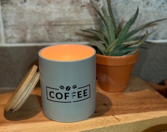 Creme Brûlée Coffee Candle: Handmade Soy Wax, Stone Ceramic Jar