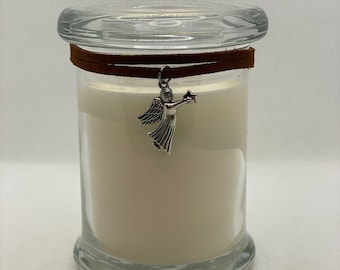 Handmade Soy Wax Candle: 8 oz Apothecary Jar, Cotton Wick