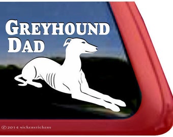 Greyhound Dad | DC240DAD | High Quality Adhesive Vinyl Window Decal Sticker