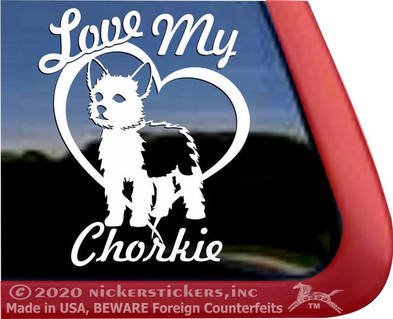 "I Love My Papillons" NickerStickers Vinyl Window Decal - 5x6 Inch, 6-Year Outdoor Rated, Dog Lover Car Or Home Decal