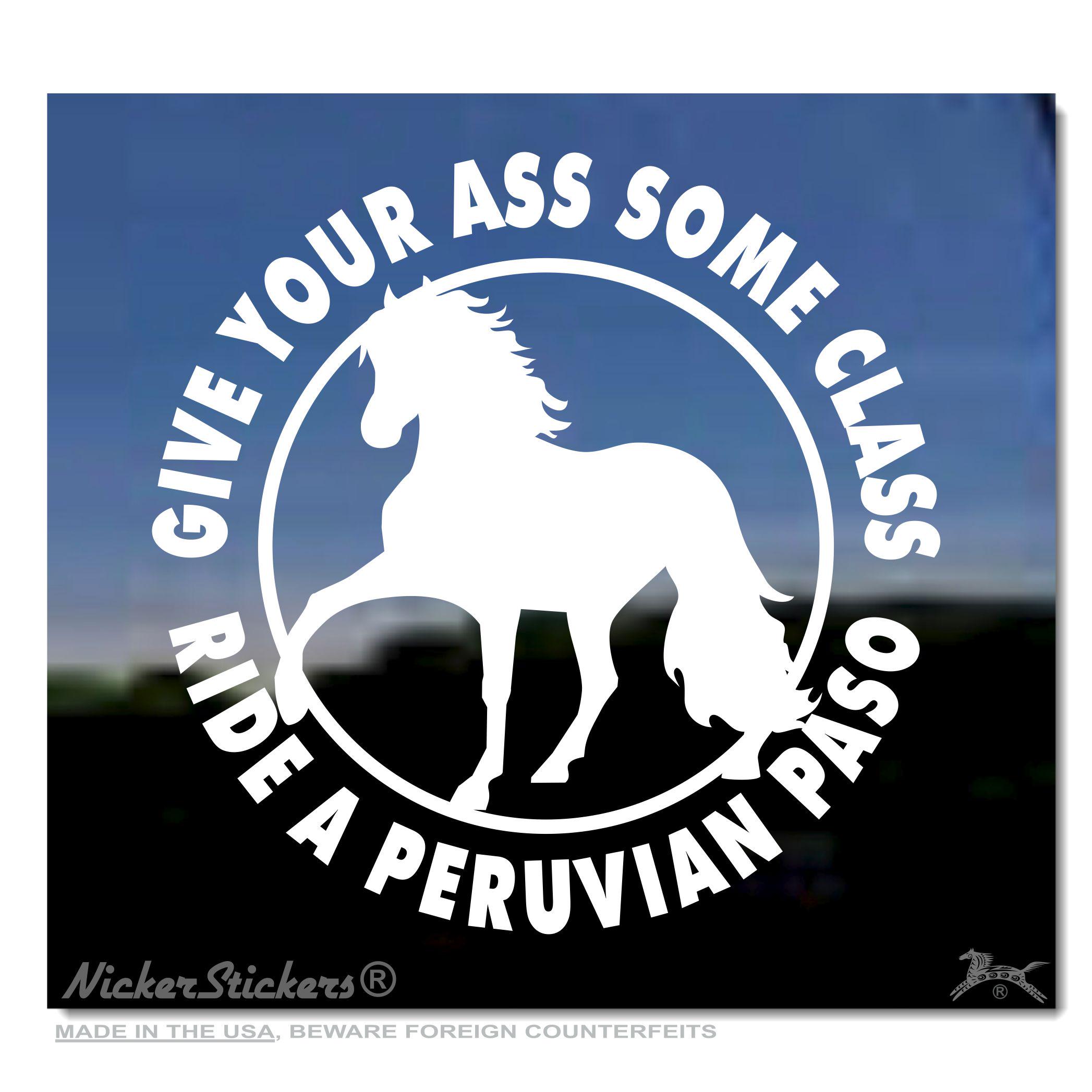 Adesivo Per Camion E Rimorchio - Equestre Horse Paso 8 - Prodotto Negli USA, Nuovo!