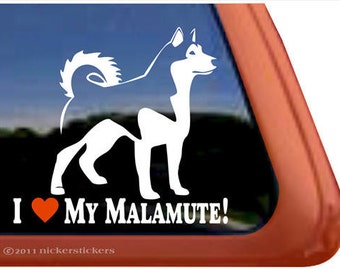 I Love My Malamute / DC306HEA / Alta qualità Alaskan Malamute Dog adesivo adesivo adesivo per finestre adesivo per finestre