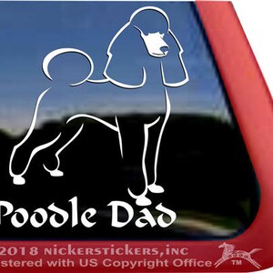 Poodle Dad | DC1199DAD | High Quality Adhesive Vinyl Poodle Outline Window Decal Sticker