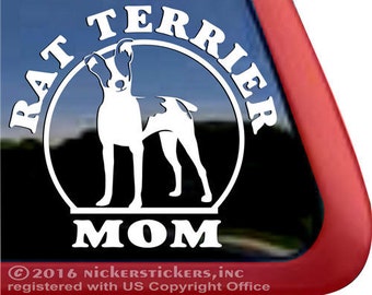 Mãe de Rat Terrier | DC1019MOM | Adesivo de Vinil de Alta Qualidade NickerStickers® para Janela