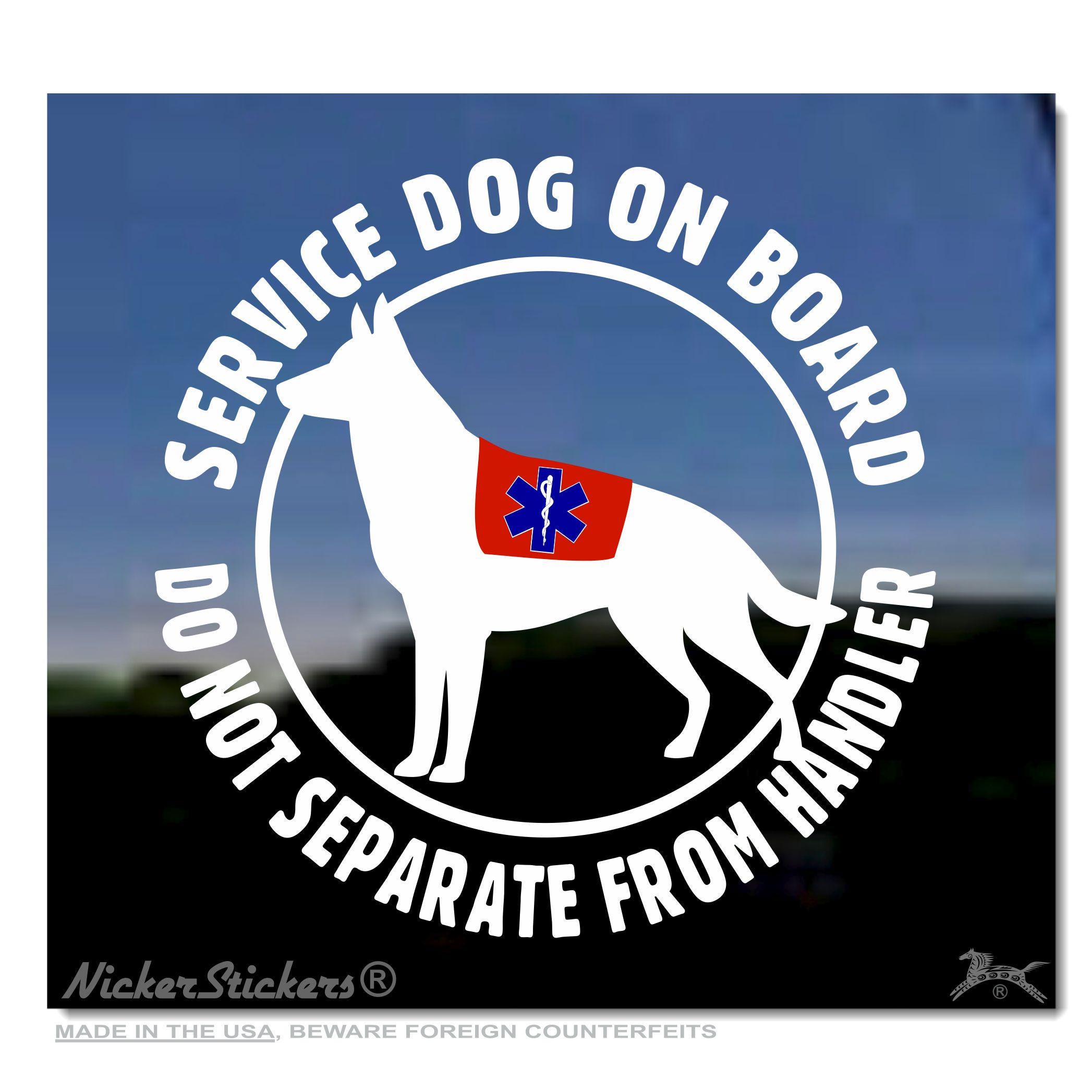 Service Dog on Board, Do Not Separate From Handler GSD