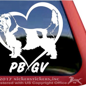 PBGV Love Heart | DC1002SP1 | High Quality Adhesive Vinyl Petit Basset Griffon Vendeen Dog Window Decal Sticker