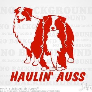 Australische herders vervoeren Auss Hoge kwaliteit zelfklevende vinyl raamsticker Red Vinyl