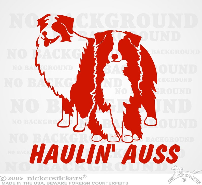 Australische herders vervoeren Auss Hoge kwaliteit zelfklevende vinyl raamsticker Red Vinyl