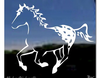 Benutzerdefinierte Appaloosa Pferd Aufkleber | Wählen Sie Farbe, Größe, Text hinzufügen | Hochwertiger selbstklebender Vinyl-Pferd-Fensteraufkleber