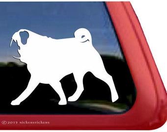 Cute Pug Decal | DC373PL | High Quality Adhesive Vinyl Window Decal Sticker