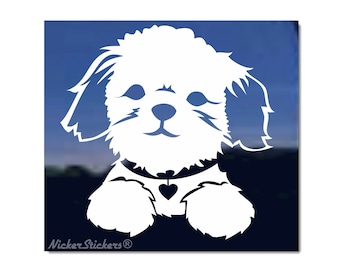 Shih Tzu Puppy Decal |  High Quality Adhesive Vinyl Dog Window Decal Sticker