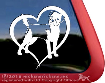 Border Terrier Love Heart | DC1049HRT | High Quality Adhesive Vinyl Window Decal Sticker