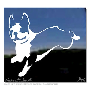 Custom Jumping Boston Terrier Decal | Choose size, Color, Add Text | High Quality Adhesive Vinyl Window Decal Sticker