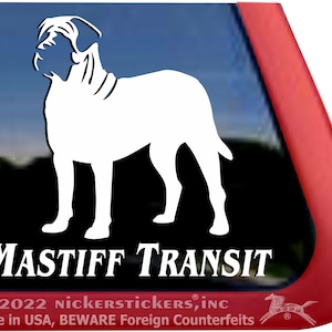 Mastiff Transit | High Quality English Mastiff Adhesive Vinyl Window Decal Sticker