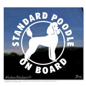 Großpudel An Bord | Hochwertiger selbstklebender Vinyl-Fensteraufkleber