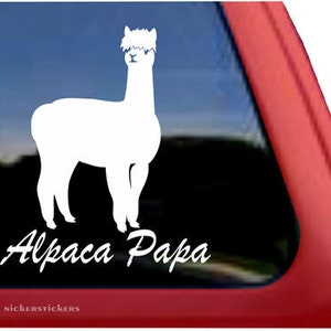 Alpaca Papa - Huacaya Alpaca | DC770DAD | High Quality Adhesive Vinyl Window Decal Sticker