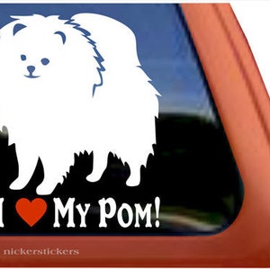 Ik hou van mijn Pommerse | DC370HEA | Hoge kwaliteit zelfklevende vinyl raamsticker - 5 &quot;hoog x 4&quot; breed