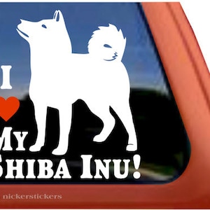 I Love My Shiba Inu | DC643HEA | High Quality Adhesive Vinyl Dog Window Decal Sticker
