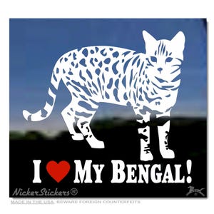 I Love My Bengal! | High Quality Adhesive Vinyl Window Decal Sticker