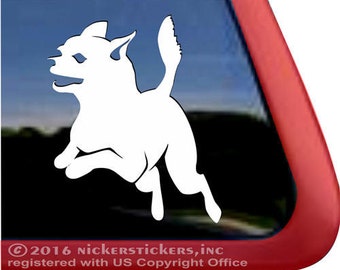 Jumping Chihuahua | DC235PL | NickerStickers® Quality Adhesive Vinyl Chihuahua Dog Window Decal Sticker
