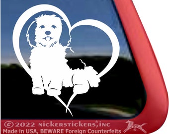 Havanese Love Heart |  High Quality Adhesive Vinyl Dog Window Decal Sticker