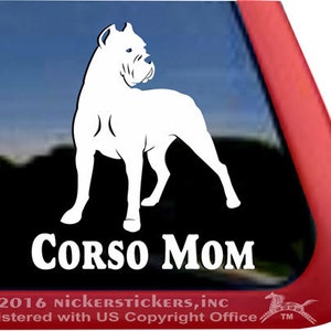 Corso Mom | DC1043MOM | Wysokiej jakości naklejka na okno z winylu samoprzylepnego włoskiego mastiffa