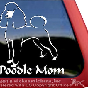 Poodle Mom| DC1199MOM | High Quality Adhesive Vinyl Poodle Outline Window Decal Sticker