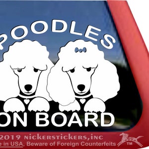 Poodles On Board | DC1284OB | High Quality Adhesive Vinyl Window Decal Sticker