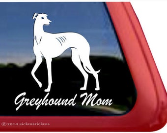 Greyhound Mom | DC239MOM | High Quality Adhesive Vinyl Window Decal Sticker