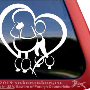 Cute Poodle Heart Decal | DC799HRT | High Quality Adhesive Vinyl Window Decal Sticker