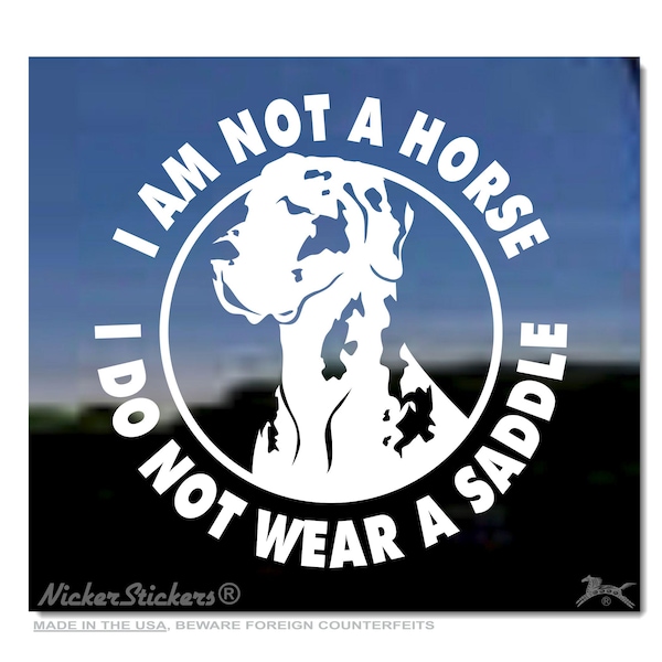 Nie jestem koniem | Zabawna naklejka z motywem psa rasy arlekin dog niemiecki na szybę samochodu i laptopa