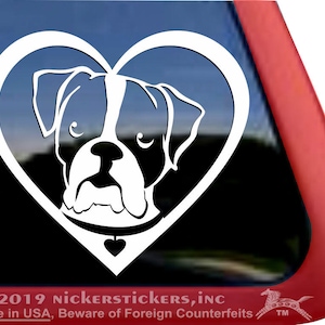 Boxer Love Herz | DC641HRT | Hochwertige Klebefolie Hund Fensteraufkleber