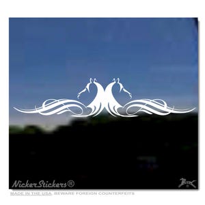 Custom Horse Head Flourish Decal | Choose Size, Color, Add Text | NickerStickers® High Quality Adhesive Vinyl Window Decal Sticker