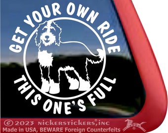 Neem je eigen ritje, deze is helemaal vol | NickerStickers® hoogwaardige zelfklevende vinyl raamsticker met Bernedoodle-hond