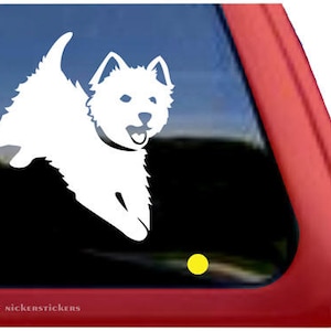 Cute Westie Decal | DC989BALL | High Quality Adhesive Vinyl Window Decal Sticker