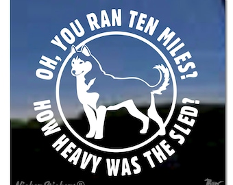 Siberian Husky on Board - Car Window Sticker - Huskie Sled Dog