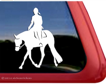 Hunter Under Saddle | DC243PL | High Quality Adhesive Vinyl Window Decal Sticker - 5" tall x 4" wide