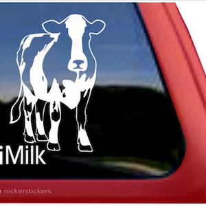 iMilk - Holstein Cow | DC767SP1 | High Quality Adhesive Vinyl Window Decal Sticker - 5&quot; tall x 3.5&quot; wide