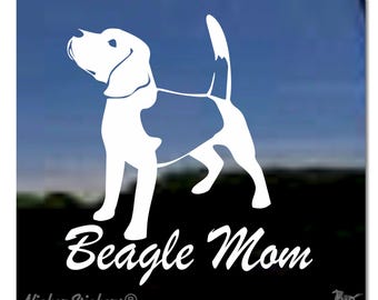 Beagle Mom | NickerStickers® Quality Adhesive Vinyl Window Decal Sticker