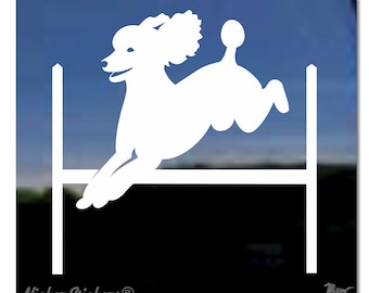 Benutzerdefinierte Standard Pudel Agility Hund Aufkleber | Wählen Sie Größe, Farbe, Text hinzufügen | Hochwertiger selbstklebender Fensteraufkleber