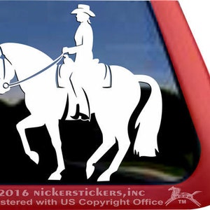 Western Dressage |  High Quality Adhesive Vinyl Female Equestrian Rider Horse Window Decal Sticker